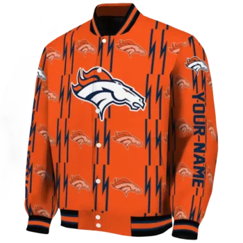 custom denver broncos bolt stripe orange varsity jacket best selling.webp