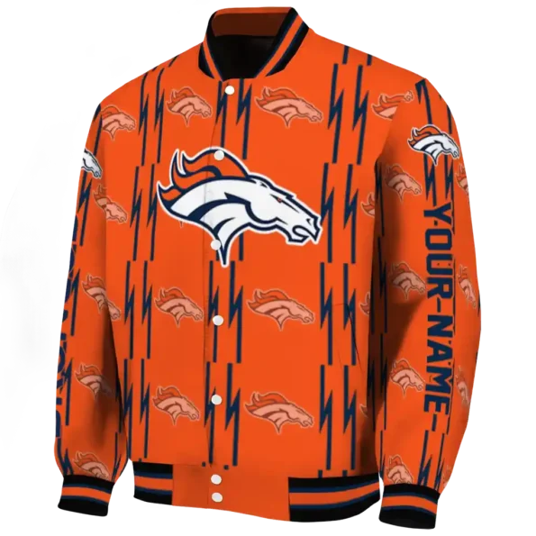 custom denver broncos bolt stripe orange varsity jacket best selling.webp