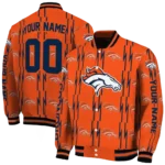 custom denver broncos bolt stripe orange varsity jacket best selling.webp