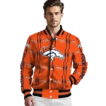 custom denver broncos bolt stripe orange varsity jacket best selling.webp