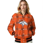 custom denver broncos bolt stripe orange varsity jacket best selling.webp