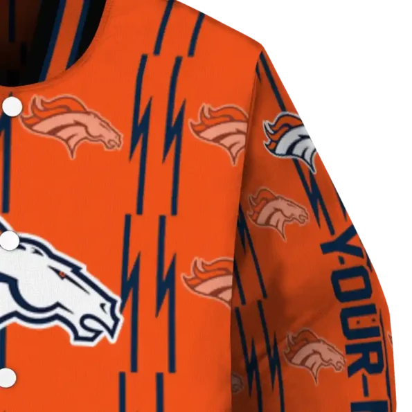 custom denver broncos bolt stripe orange varsity jacket premium grade.webp