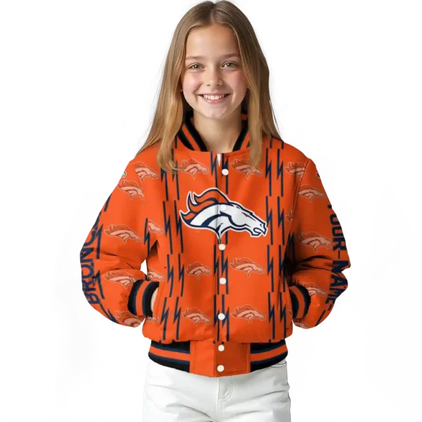 custom denver broncos bolt stripe orange varsity jacket top rated.webp