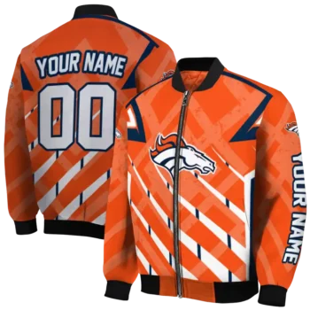 custom denver broncos chevron angles orange bomber jacket fashion forward