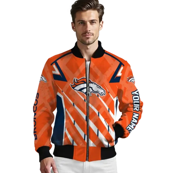 custom denver broncos chevron angles orange bomber jacket high quality