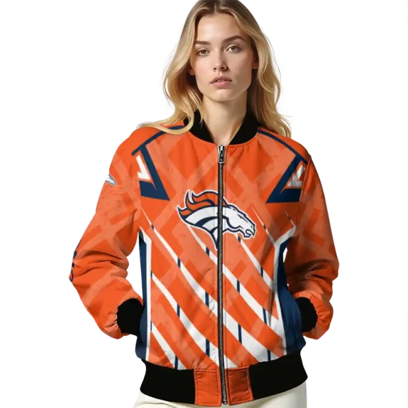 custom denver broncos chevron angles orange bomber jacket latest model