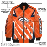 custom denver broncos chevron angles orange bomber jacket best selling