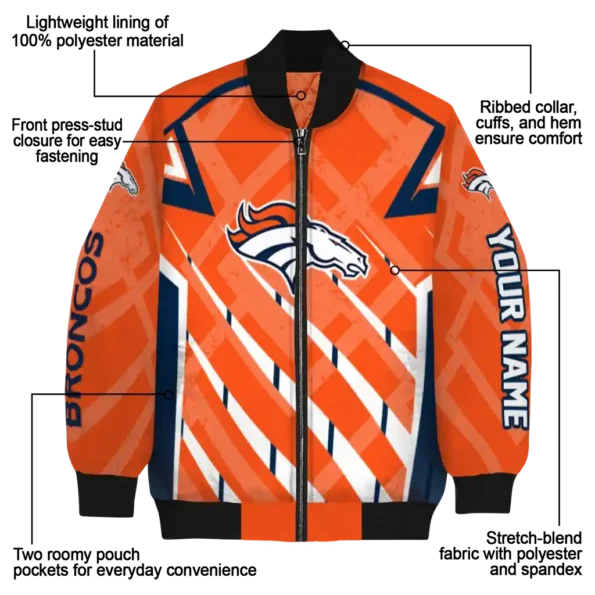 custom denver broncos chevron angles orange bomber jacket new arrival