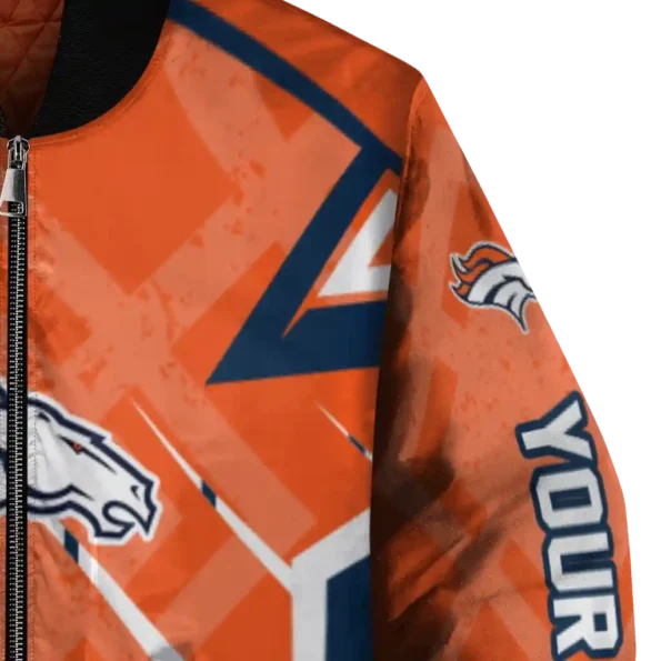 custom denver broncos chevron angles orange bomber jacket premium grade