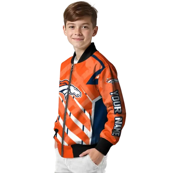 custom denver broncos chevron angles orange bomber jacket trendy