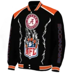 custom denver broncos claw blood orange black varsity jacket best selling.webp