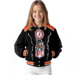 custom denver broncos claw blood orange black varsity jacket best selling.webp