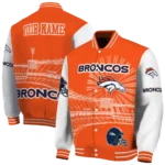 custom denver broncos ferris arena orange white varsity jacket best selling.webp