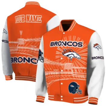 custom denver broncos ferris arena orange white varsity jacket fashion forward.webp