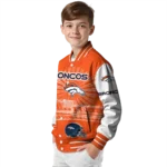 custom denver broncos ferris arena orange white varsity jacket best selling.webp