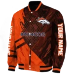 custom denver broncos hexagon mesh orange black varsity jacket best selling.webp