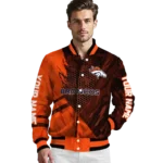 custom denver broncos hexagon mesh orange black varsity jacket best selling.webp