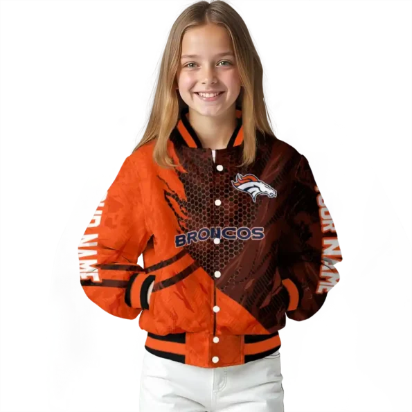 custom denver broncos hexagon mesh orange black varsity jacket top rated.webp