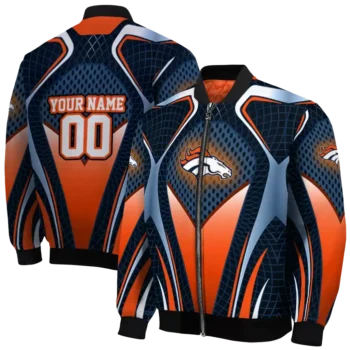 custom denver broncos mesh chest red crocs black bomber jacket fashion forward