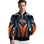custom denver broncos mesh chest red crocs black bomber jacket best selling