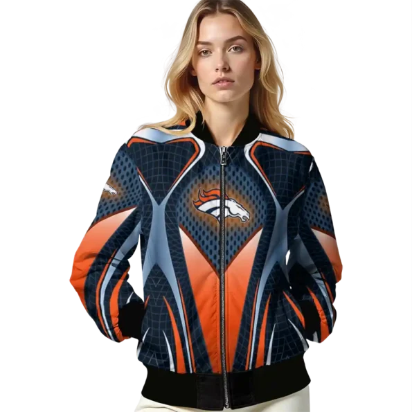 custom denver broncos mesh chest red crocs black bomber jacket latest model