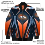 custom denver broncos mesh chest red crocs black bomber jacket best selling