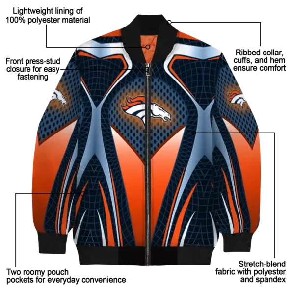 custom denver broncos mesh chest red crocs black bomber jacket new arrival