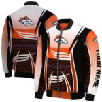 custom denver broncos mesh effect orange black bomber jacket best selling