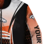 custom denver broncos mesh effect orange black bomber jacket best selling