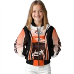 custom denver broncos mesh effect orange black bomber jacket best selling