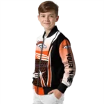 custom denver broncos mesh effect orange black bomber jacket best selling