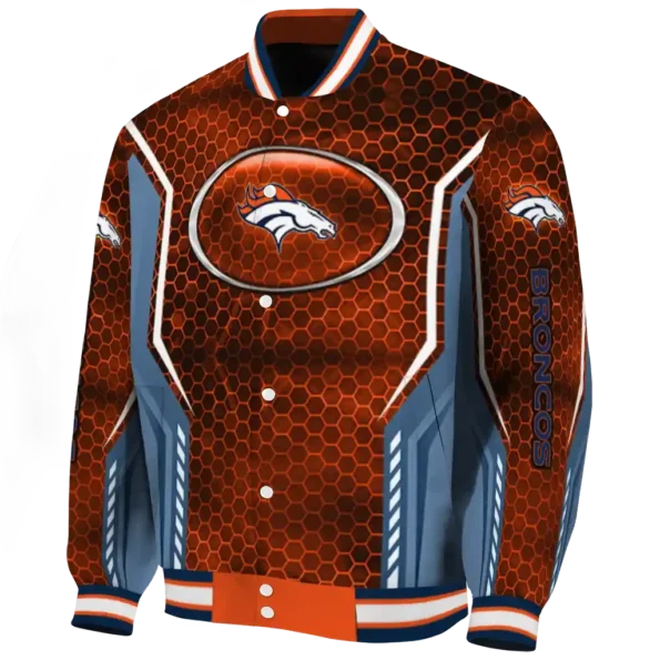 custom denver broncos power plate orange varsity jacket best selling.webp