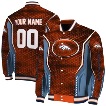custom denver broncos power plate orange varsity jacket fashion forward.webp