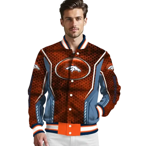 custom denver broncos power plate orange varsity jacket high quality.webp