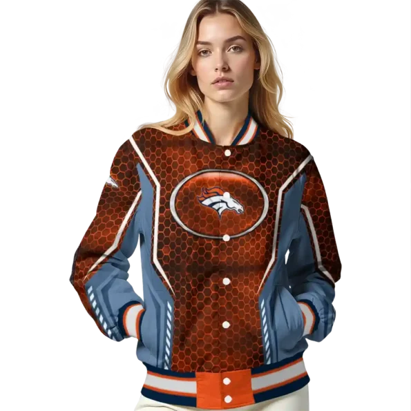 custom denver broncos power plate orange varsity jacket latest model.webp