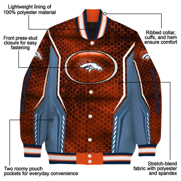 custom denver broncos power plate orange varsity jacket new arrival.webp