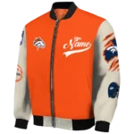 custom denver broncos razorback outline orange nude bomber jacket best selling