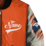 custom denver broncos razorback outline orange nude bomber jacket best selling