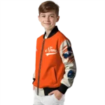 custom denver broncos razorback outline orange nude bomber jacket best selling