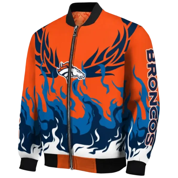 custom denver broncos winged blaze orange white bomber jacket best selling