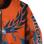 custom denver broncos winged blaze orange white bomber jacket best selling