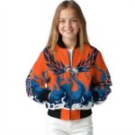 custom denver broncos winged blaze orange white bomber jacket best selling