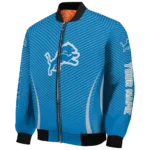 custom detroit lions chevron arrow blue bomber jacket best selling