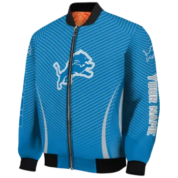 custom detroit lions chevron arrow blue bomber jacket best selling