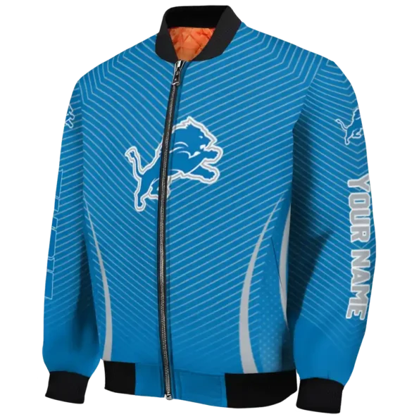 custom detroit lions chevron arrow blue bomber jacket best selling