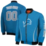 custom detroit lions chevron arrow blue bomber jacket best selling