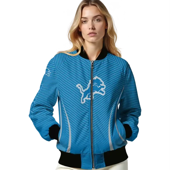 custom detroit lions chevron arrow blue bomber jacket latest model
