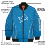 custom detroit lions chevron arrow blue bomber jacket best selling