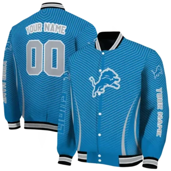 custom detroit lions chevron arrow blue varsity jacket fashion forward.webp