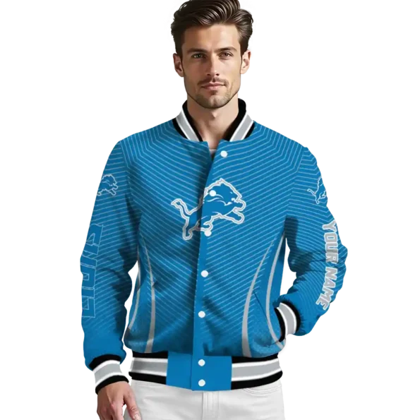 custom detroit lions chevron arrow blue varsity jacket high quality.webp